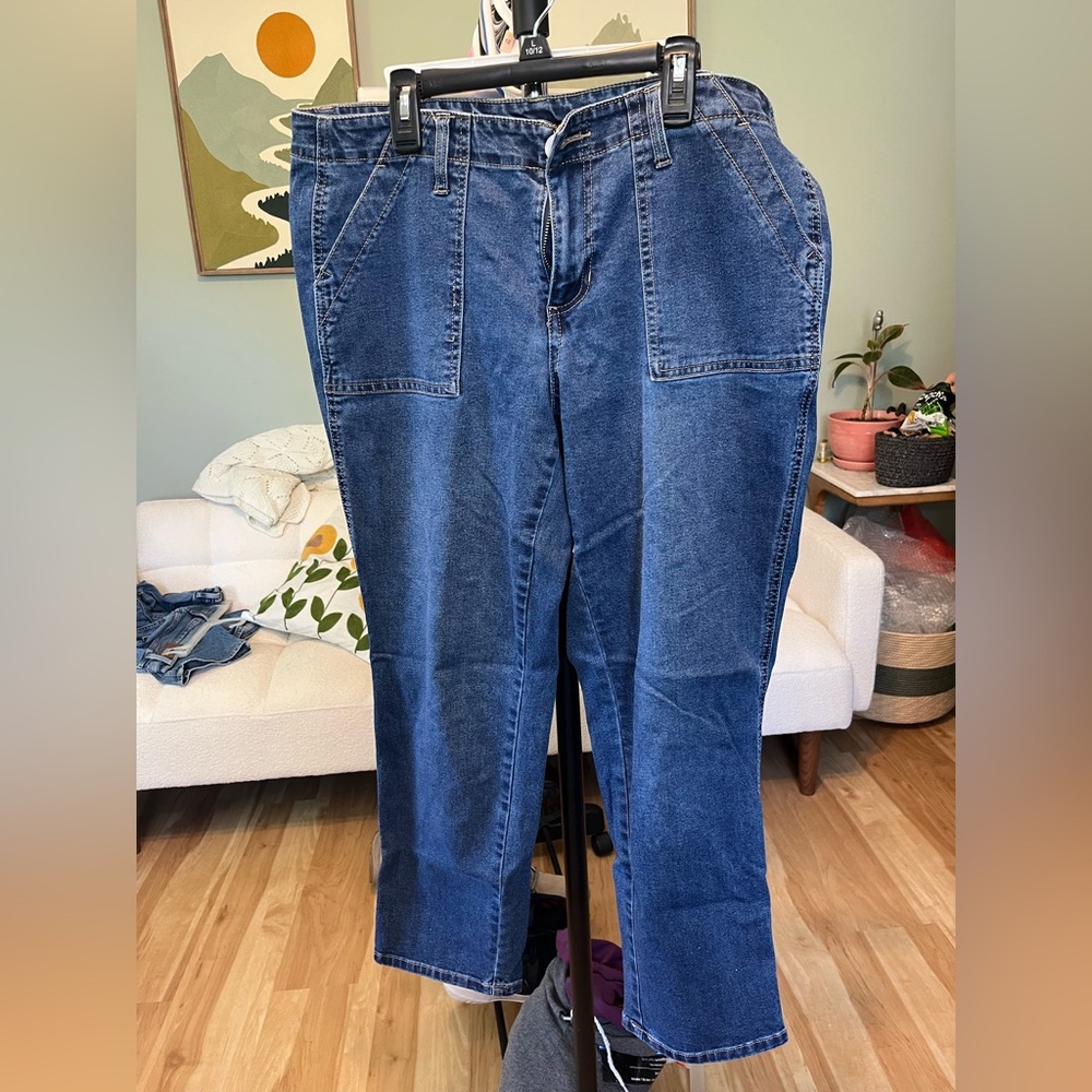 Christopher & Banks Dark Blue Straight-Leg Jeans